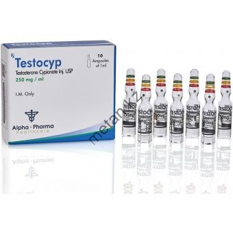 TestoCyp (Тестостерон ципионат) Alpha Pharma 10 ампул по 1мл (1амп 250 мг) - Кокшетау